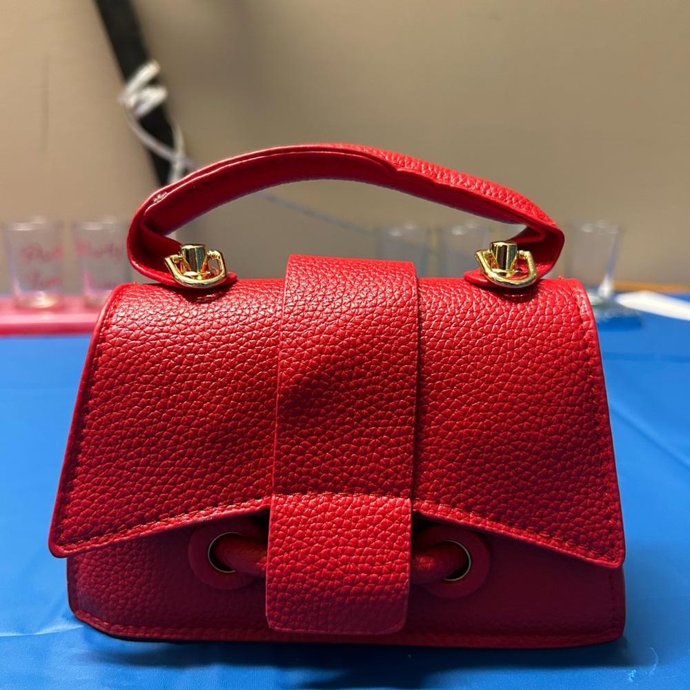 Shein Mini Red Leather Handbag
